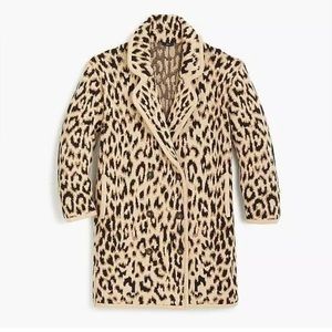 J. Crew Double breasted sweater coat in leopard